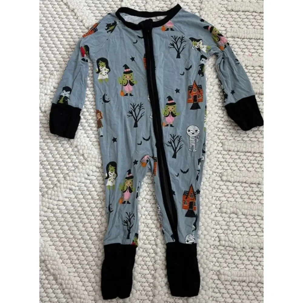 Emerson & Friends Halloween Monster Mash Baby Bamboo PJs Size 0-3 Months